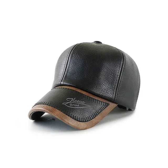 Sophisticated Leather Baseball Cap - Fushia