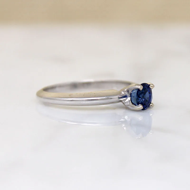 Sophisticated Mid-Century Sapphire Solitaire Ring