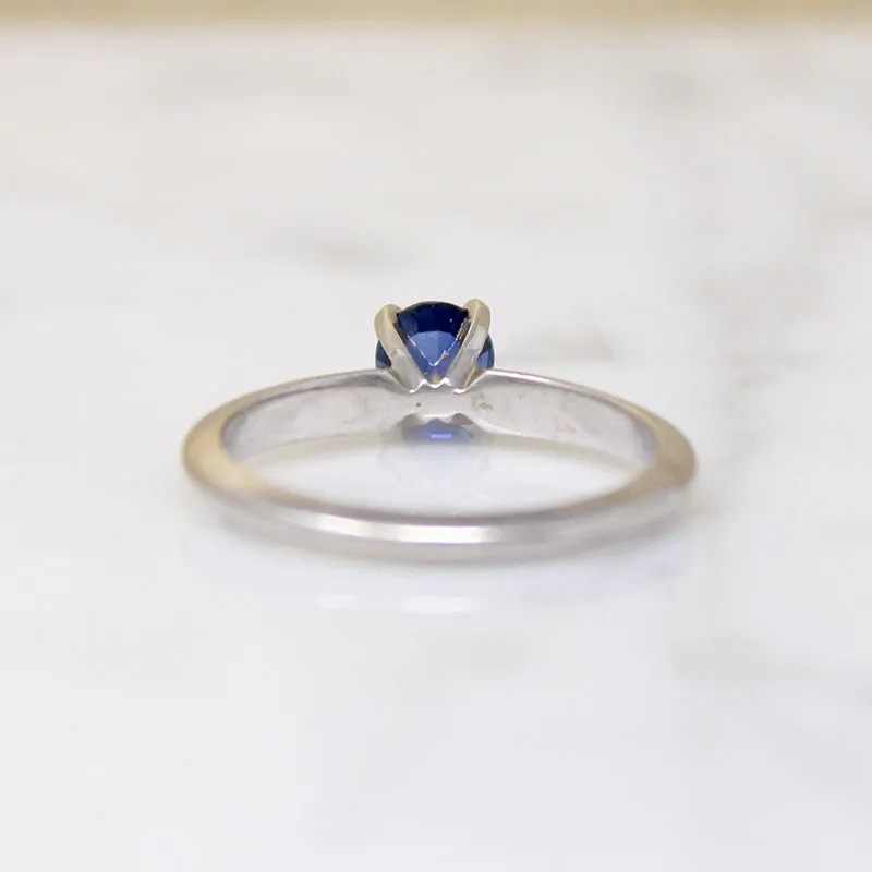 Sophisticated Mid-Century Sapphire Solitaire Ring