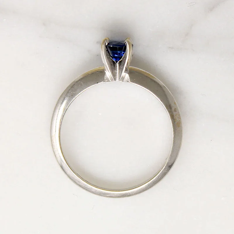 Sophisticated Mid-Century Sapphire Solitaire Ring