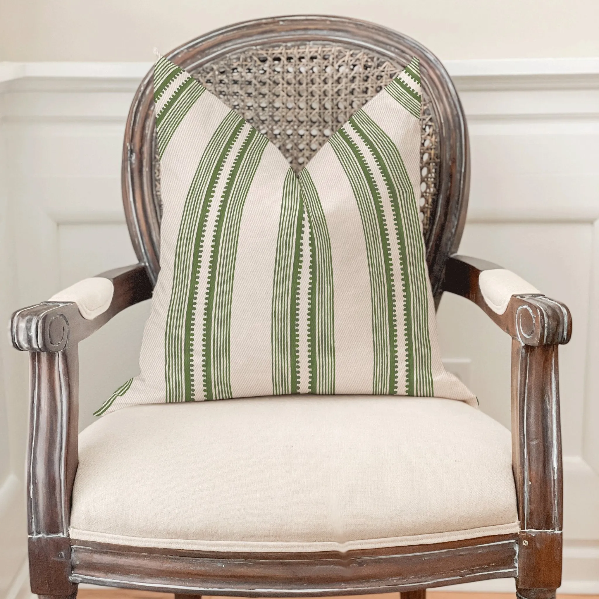 Sophisticated Stripe Pillow Cover in Green