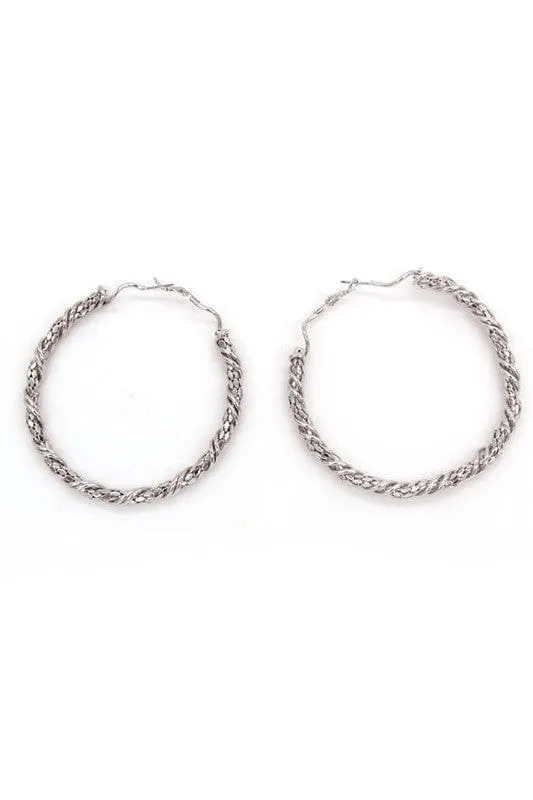 SOPHISTICATED TWISTED TEXTURED HOOPS