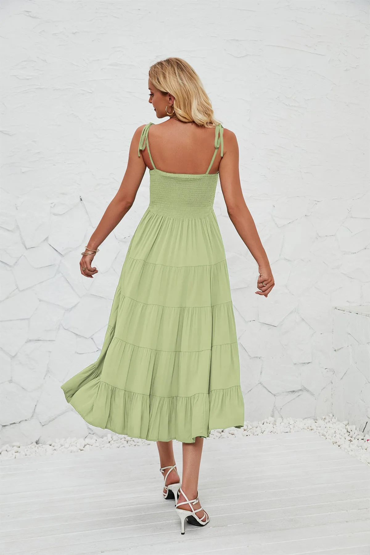 Summer Bohemian Pleated Layered Dress