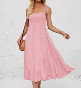 Summer Bohemian Pleated Layered Dress