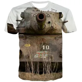 Tank T shirts Men Military Tshirts Cool War Shirt Print Metal T shirts Funny