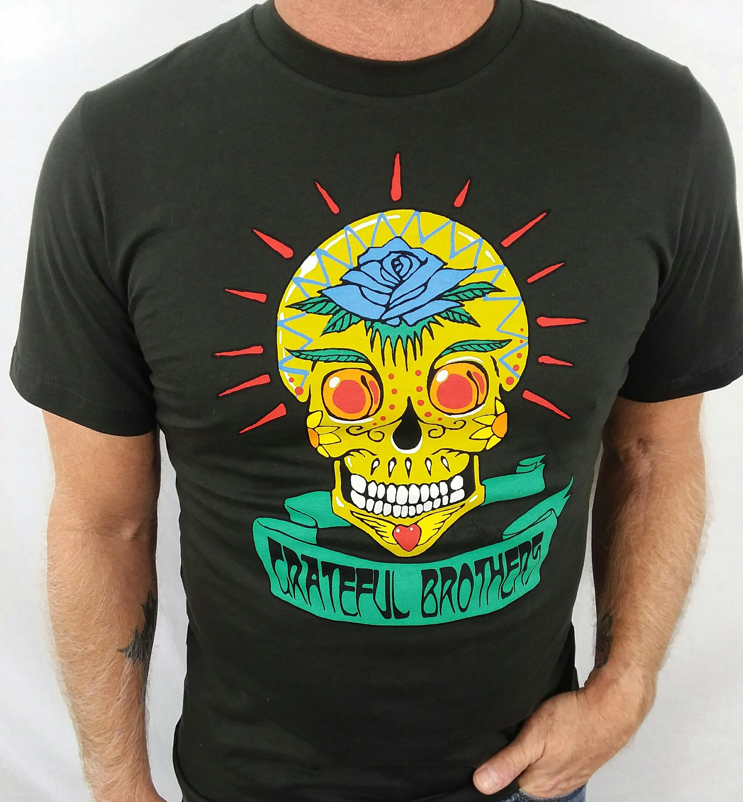 The Grateful Brothers - Limited Edition Black Skull T-Shirt