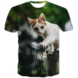 tshirt kitten shirt 3D cat pet men art costume Casual