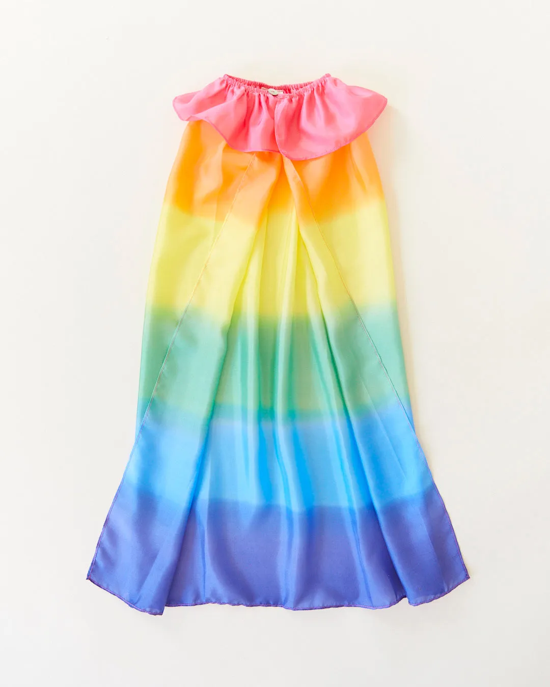 Unleash Imagination with the Luxurious Rainbow Silk Cape!