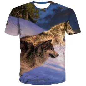 Wolf T shirts Men Forest Shirt Print Animal T-shirts 3d Graffiti T shirts Funny Gothic Tshirts Casual Short Sleeve Hip hop Mens