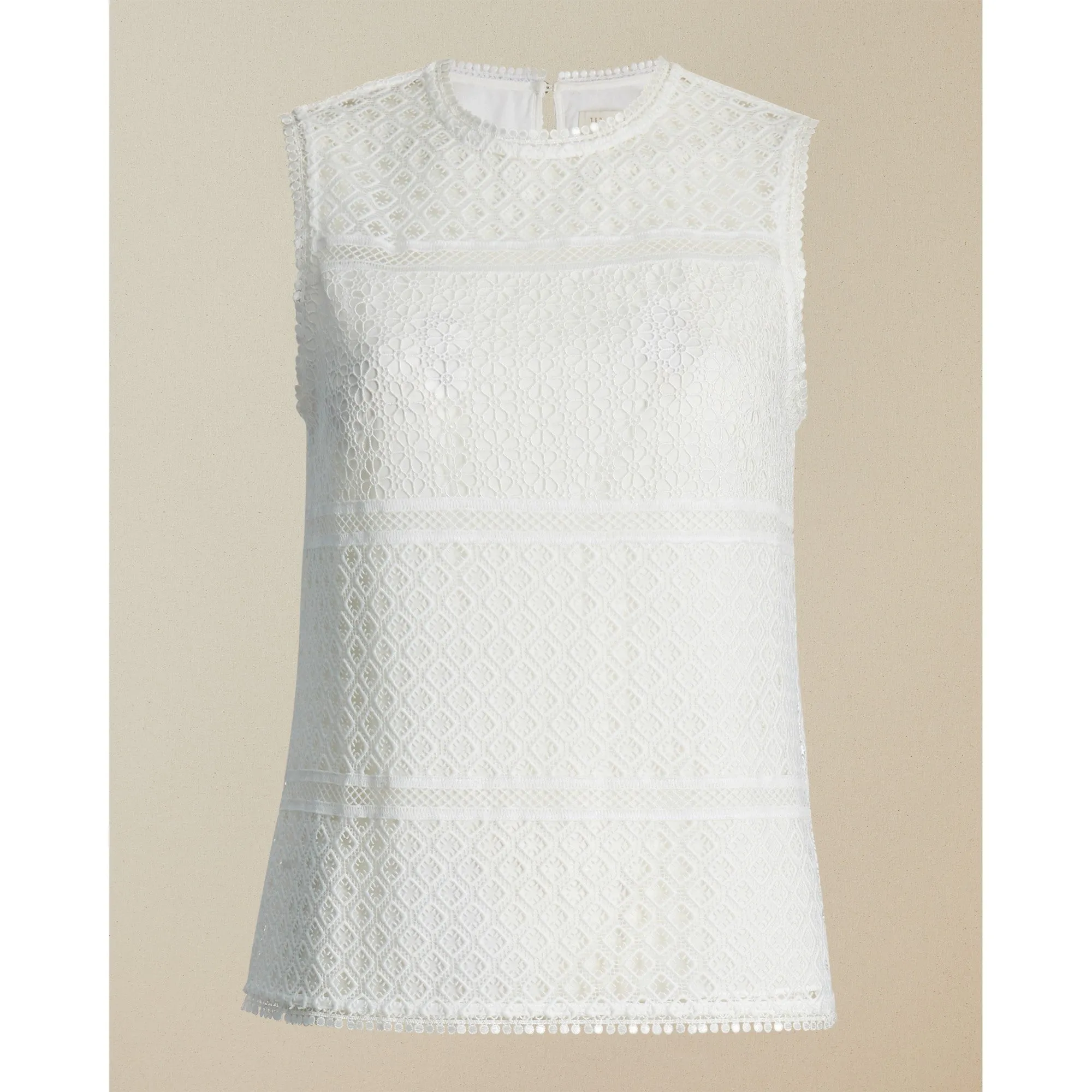 Women Adriene-Lace Panelled Top - Ivory