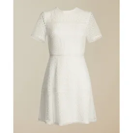 Women Allara-Short Sleeve Lace Mini Dress - Ivory