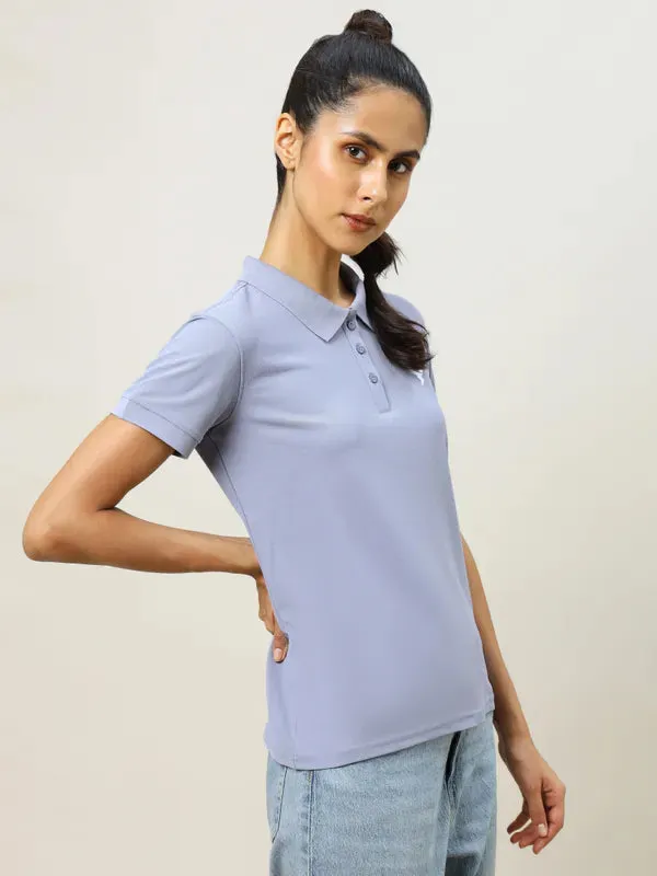 Women Solid Slim Fit Polo T-shirt with MATPIQ