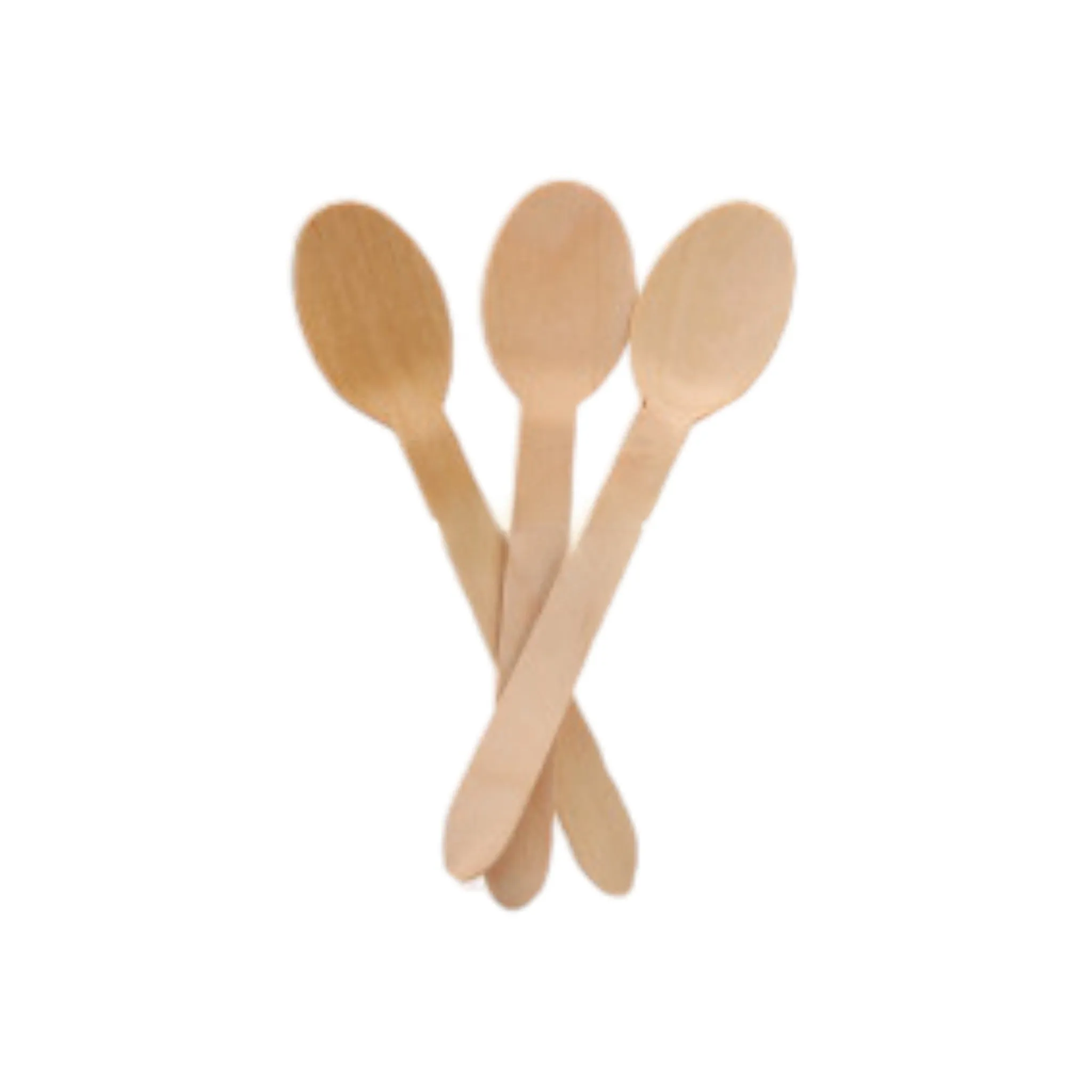 Wooden Disposable Spoons 160mm Unwrapped - Natural Wood 100pack