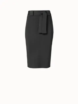 Wool Silk Stretch Pencil Skirt